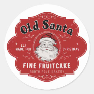 Festive elf made fruit cake Santa Classic Round Sticker