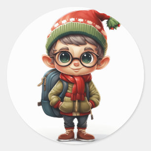 Festive Elf with Stylish Outfit Sticker