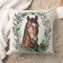 Festive Equestrian Horse Wreath Custom Text