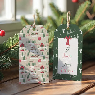 Festive Fala Vintage Christmas Tree Farm To From Gift Tags