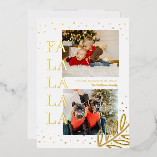 Festive FaLaLaLaLa Christmas Foil Holiday Card