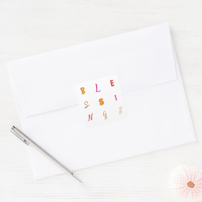 Festive Fall Colours Type Blessings Envelope Seal (Envelope)