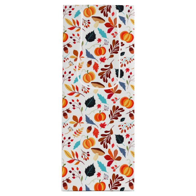 Festive Fall Colours  Wine Gift Bag (Front)