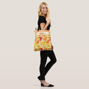 Festive Fall Foliage Orange Yellow Red Leaves Tote Bag