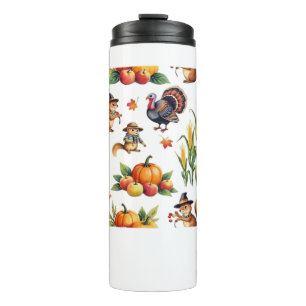 Festive Fall Harvest Watercolor Pattern Classic T- Thermal Tumbler