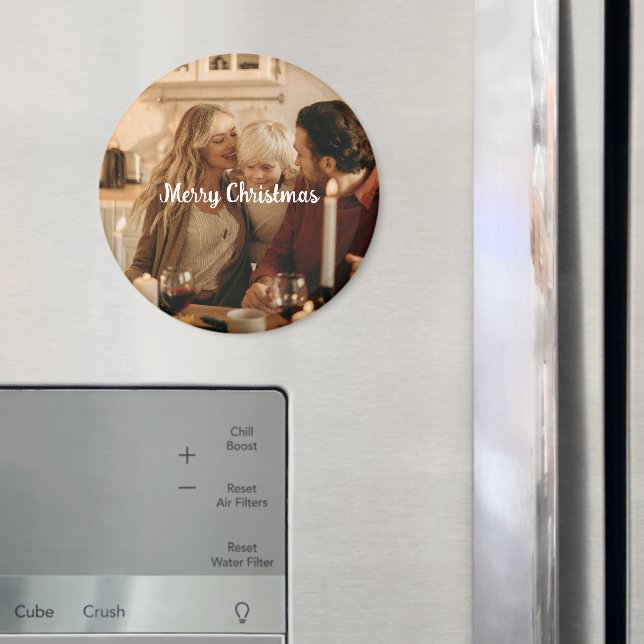 Festive Family Magnet – Photo and Merry Message (In Situ (Fridge))