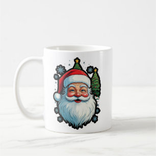 "Festive Fashion: Santa, Snow & Christmas Tree Mag Coffee Mug
