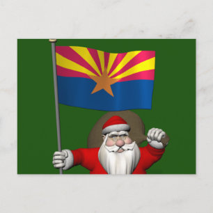 Festive Father Christmas Visiting Arizona Holiday Postcard