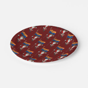 Festive Father Christmas Visiting Arizona Paper Plate