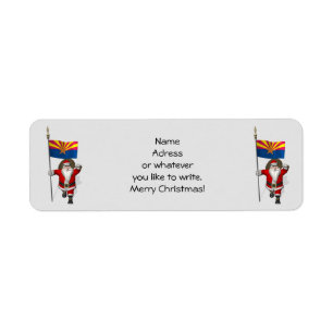 Festive Father Christmas Visiting Arizona Return Address Label