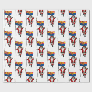Festive Father Christmas Visiting Arizona Wrapping Paper