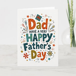 Festive Fathers Day Burst Card