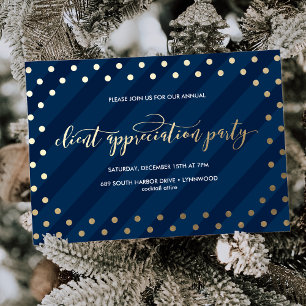Festive Faux Foil Navy Holiday Party Invitation