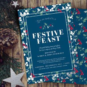 Festive Feast blue red berries Christmas dinner