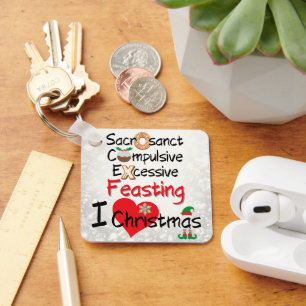 Festive Feasting - I Love Christmas Key Ring