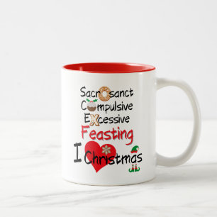 Festive Feasting - I Love Christmas Two-Tone Coffee Mug
