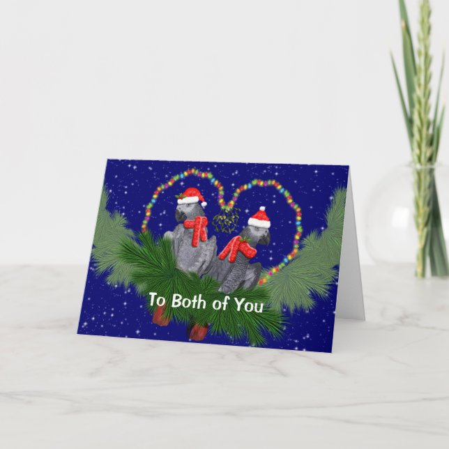 Festive Featherballs (to Both of You) Card (Front)