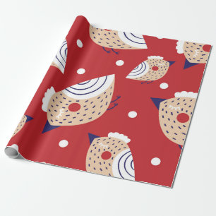Festive Feathered Friends Wrapping Paper