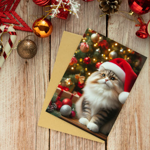 Festive Feline Christmas Card