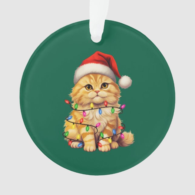 Festive Feline Christmas Ornament  (Front)