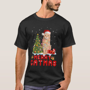 Festive Feline Family Merry Catmas Matching Pajama T-Shirt