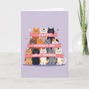 Festive Feline Mothers Day Card