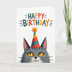 Festive Feline Party Card