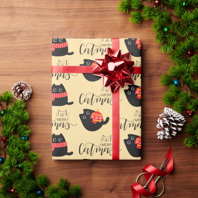 Festive Felines Wrapping Paper (Holiday Gift)