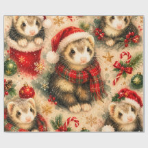 Festive Ferret in a Scarf Christmas Wrap