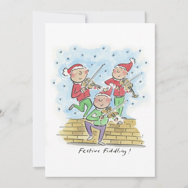 Festive Fiddling Invitation (Front)