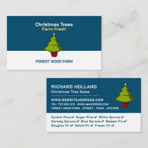 Festive Fir Tree Design, Christmas Tree Sales Business Card