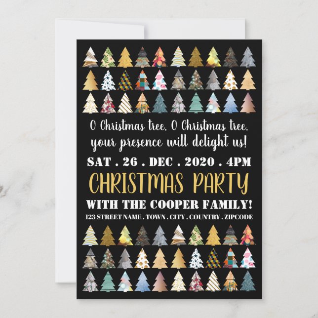 Festive Fir Trees, Christmas Party Announcement (Front)