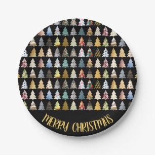Festive Fir Trees, Christmas Party Paper Plate