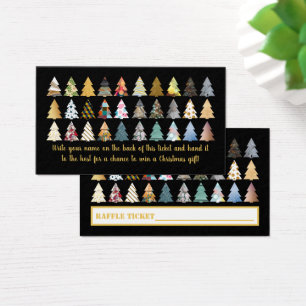 Festive Fir Trees, Christmas Party Raffle Ticket
