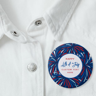 Festive Fireworks Custom 4th of July Party  6 Cm Round Badge