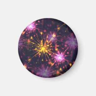 Festive fireworks of hearts  magnet