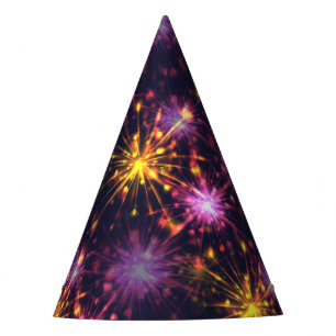 Festive fireworks of hearts  party hat
