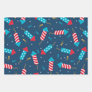 Festive Fireworks Pattern Wrapping Papers Paper Sheet