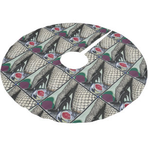 'Festive Fishnets' Painting on a Brushed Polyester Tree Skirt