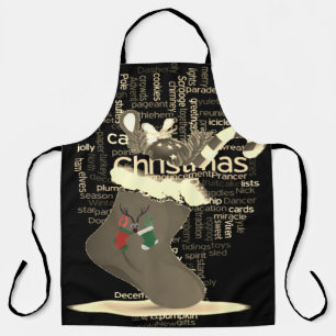 Festive Flair: Season's Greetings Christmas Day Apron