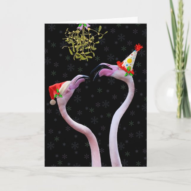 Festive Flamingos Christmas Card (Front)