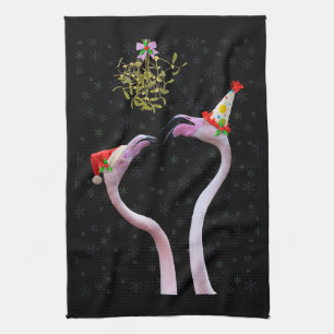 Festive Flamingos Kitchen Towel