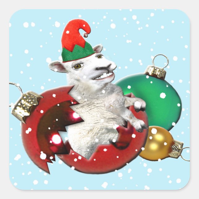 Festive Fleece Broken Bauble Sticker (Front)