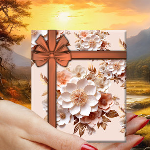 Festive Floral Design  Wrapping Paper Sheet