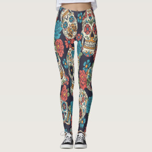 Festive & Floral Sugar Skulls Leggings
