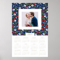 Festive Florals 16x24 2017 Yearly Photo Calendar