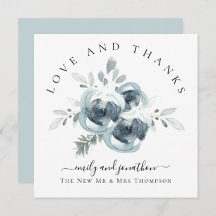 Festive Florals Thank You Names Wedding Card