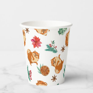 Festive Fluffy Dog Christmas Paper Cups