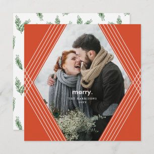 Festive Focus   Horizontal Orange   Photo Holiday Card