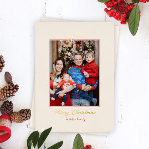 Festive Foil Bow Christmas Holiday Photo